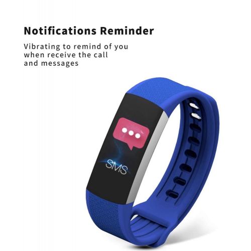  FOHKJMML Waterproof Health Tracker, Fitness Tracker Color Screen Sports Smart Watch, Activity Tracker with Heart Rate Blood Pressure, Red (Color : -, Size : -)