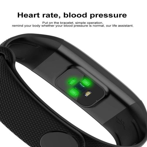  FOHKJMML Fitness Tracker, Smart Activity Watch Waterproof Smart Wristband with Step Counter, Calorie Counters, GPS, Heart Rate Monitor, Step Counter for iOS and Android, Black ( Color : Blu