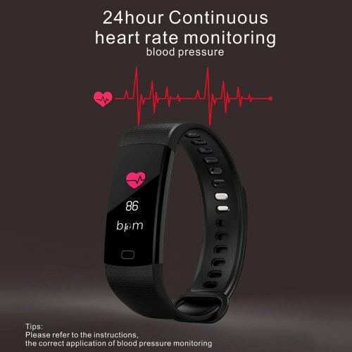  FOHKJMML Fitness Tracker, Outdoor Sports Smart Bracelet Color Display Waterproof Sports Watch with Heart Rate Monitor Sleep Monitoring Activity Bracelet for Android/iOS (Color : Bl