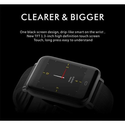  FOHKJMML Fitness Tracker Smart Watch Activity Tracker with Heart Rate Monitor, Blood Pressure and Sleep Monitor Waterproof Smart Band (Color : Black, Size : -)