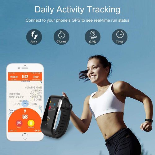  FOHKJMML Fitness Tracker, Waterproof Activity Tracker Sport Smart Wristband Watch with Heart Rate Blood Pressure Monitor, Step Calories Counter, Pedometer, Sleep Monitor for Men an