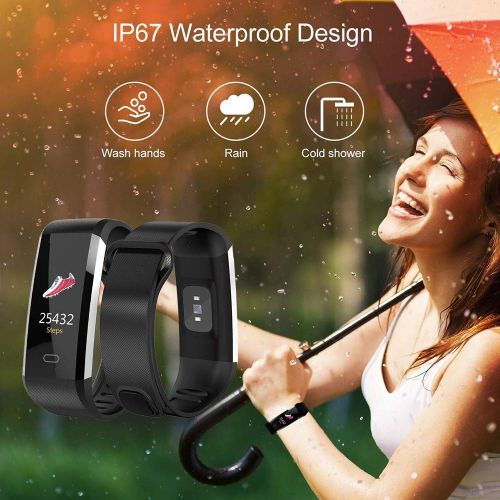  FOHKJMML Fitness Tracker, Waterproof Activity Tracker Sport Smart Wristband Watch with Heart Rate Blood Pressure Monitor, Step Calories Counter, Pedometer, Sleep Monitor for Men an