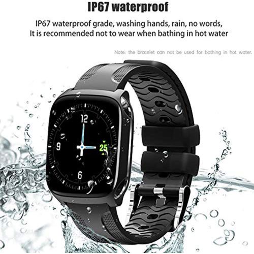  FOHKJMML Smart Watch TF9, Heart Rate Portable Bracelet Sleep Detection Fitness Tracker Multi-Sports Wristband Android and iOS (Color : Black, Size : -)