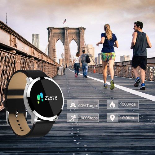  FOHKJMML Fitness Tracker, Smart Watch 4 Sports Mode, Heart Rate Monitor IP67 Waterproof Activity Tracker, Sleep & Blood Pressure Monitor, Calorie/Step Counter Smart Wristband for i