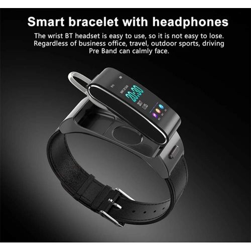  FOHKJMML Fitness Tracker Smart Watch IP67 Anti-Watercolor Screen Bracelet Bluetooth Call Vibration Reminder Sport Bracelet (Color : Black, Size : -)