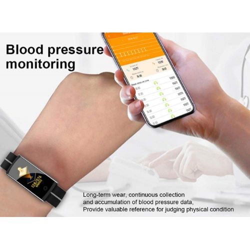  FOHKJMML Fitness Tracker IP68 Waterproof Heart Rate Blood Pressure Sedentary Smart Wristband Smart Watch (Color : -, Size : -)