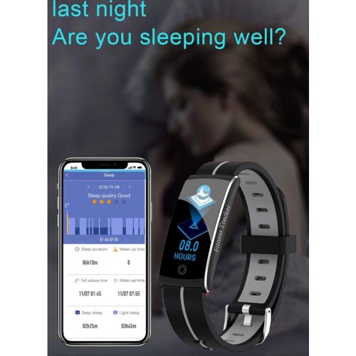  FOHKJMML Fitness Tracker IP68 Waterproof Heart Rate Blood Pressure Sedentary Smart Wristband Smart Watch (Color : -, Size : -)