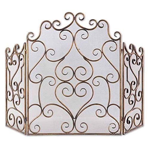  FOLDING Indoor Fireplace Screen Fire Guard,3 PCS Fireplace Screen, Iron Fire Panel, Wide Metal Mesh Safety Fire Place Guard for Wood and Coal Firing, Stoves, Grills Ensures Long La