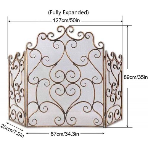  FOLDING Indoor Fireplace Screen Fire Guard,3 PCS Fireplace Screen, Iron Fire Panel, Wide Metal Mesh Safety Fire Place Guard for Wood and Coal Firing, Stoves, Grills Ensures Long La