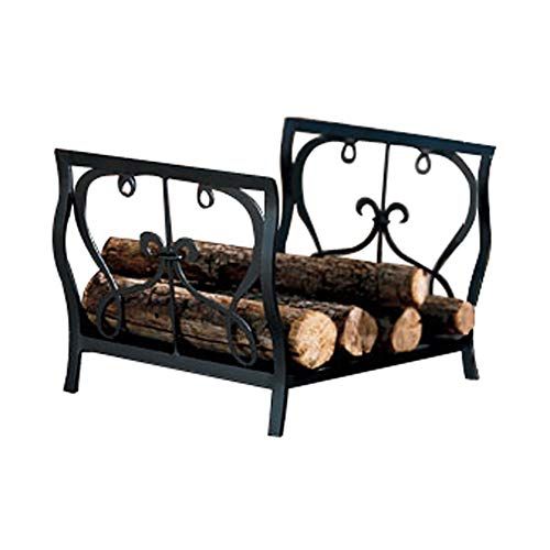  FOLDING Fireplace Screen 18 Inch Firewood Holder Small Heavy Duty Firewood Racks for Home Stove Fire Pits or Indoors Steel Wood Storage Log Rack Holder 17.7×13.7×15.7 Ensures Long