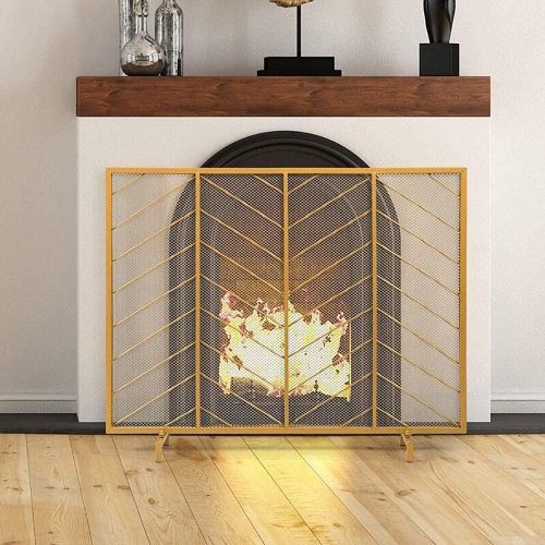  FOLDING Fireplace Screen Fireplace Screen Guard, Iron Fire Safety Fence, Spark Flame Screen Barrier for Wood and Coal Firing, Stoves, Grills 100 x 23 x 80cm Ensures Long Lasting Us