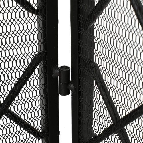  FOLDING Fireplace Screen 3 Panel Fire Safe Guard,Large Spark Guard Mesh,Fireplace Protector for Wood Burner/Gas/Stove Open Fire,Freestanding Spark Guard for Living Room Fireplace,Outdoor G