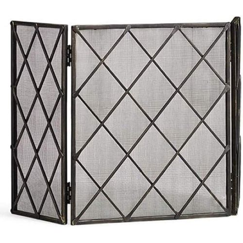  FOLDING Fireplace Screen 3 Panel Fire Safe Guard,Large Spark Guard Mesh,Fireplace Protector for Wood Burner/Gas/Stove Open Fire,Freestanding Spark Guard for Living Room Fireplace,Outdoor G