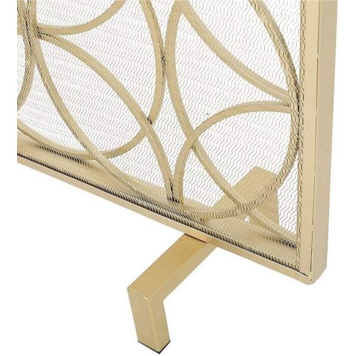  FOLDING Indoor Fireplace Screen Fireplace Screen, Large Flat Guard Fire Screens with Tools Outdoor Metal Decorative Mesh Solid Baby Safe Proof Wrought Iron Fire Place Panels Wood Burning S