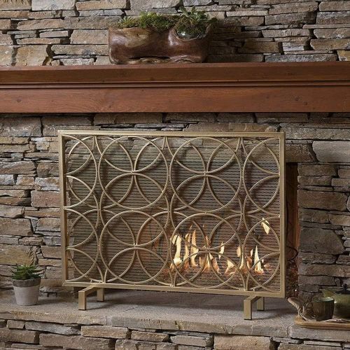  FOLDING Indoor Fireplace Screen Fireplace Screen, Large Flat Guard Fire Screens with Tools Outdoor Metal Decorative Mesh Solid Baby Safe Proof Wrought Iron Fire Place Panels Wood Burning S