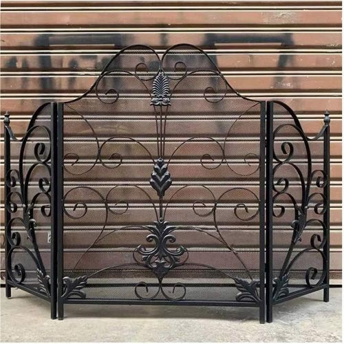  FOLDING Fireplace Screen 3 Panel Fire Safe Guard,Foldable Iron Fireplace Screen with Metal Mesh,Freestanding Spark Guard for Living Room Fireplace,Outdoor Grills,Wood Burning &Stoves Ensur