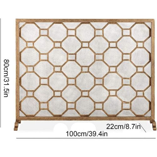 FOLDING Fireplace Screen Gold Fireplace Screen with mesh Large Flat Guard Fire Screens Outdoor Metal Decorative mesh Solid Wrought Iron Fire Place Panels Wood Burning Stove Accessories Ens