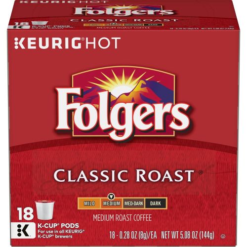  FOLGERS K CUPS Folgers Classic Roast, Medium Roast Coffee, K-Cup Pods for Keurig K-Cup Brewers, 72 Count