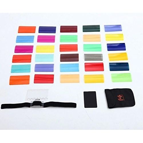  Fomito Color Gel Kit Filter 30ps w/Gels-Band & Reflector for Canon Nikon Olympus Pentax Yongnuo Neewer Godox Speedlite