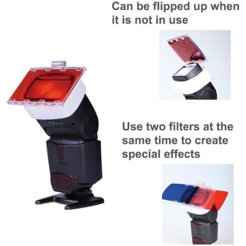  Fomito Color Gel Kit Filter 30ps w/Gels-Band & Reflector for Canon Nikon Olympus Pentax Yongnuo Neewer Godox Speedlite