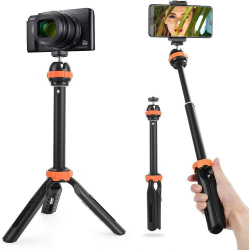  Fomito Extension Pole Tripod, Mini Selfie Stick Tripod Stand Handle Grip for Canon Nikon Sony SLR DSLR Cameras, iPhone 11 Pro Max Samsung OnePlus Google Smartphone Vlogging