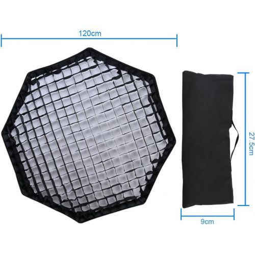  Fomito 47 Photography Softbox Light Lighting Photo Equipment Softbox Octagon Honeycomb Grid Softbox Reflector Softbox with Bowens Mount for Studio Strobe Flash Light-120cm