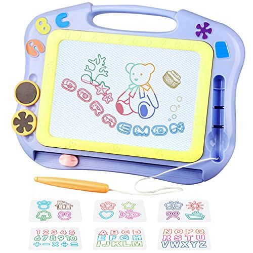  [아마존베스트]FONLLAM Magnetic Kids Drawing Board - Magna Drawing Doodle - Drawing Board for Toddlers Girls, Boys, Erasable Sketch Pad for Writing Painting