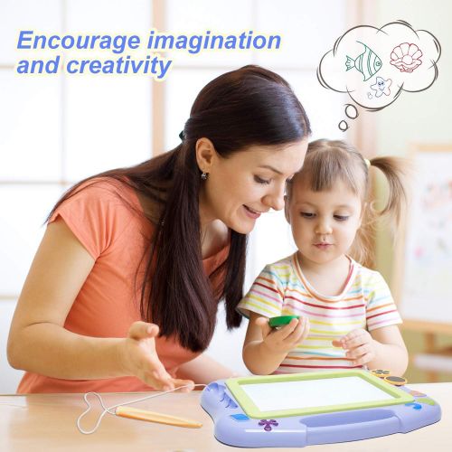  [아마존베스트]FONLLAM Magnetic Kids Drawing Board - Magna Drawing Doodle - Drawing Board for Toddlers Girls, Boys, Erasable Sketch Pad for Writing Painting