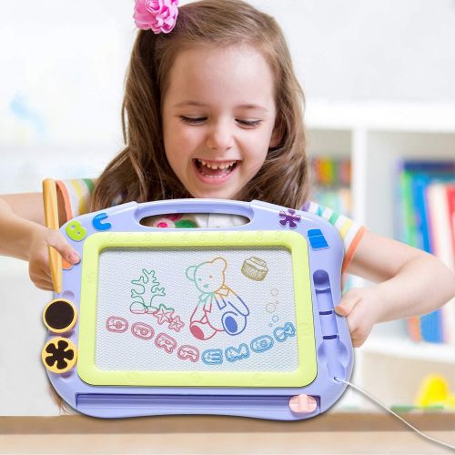  [아마존베스트]FONLLAM Magnetic Kids Drawing Board - Magna Drawing Doodle - Drawing Board for Toddlers Girls, Boys, Erasable Sketch Pad for Writing Painting