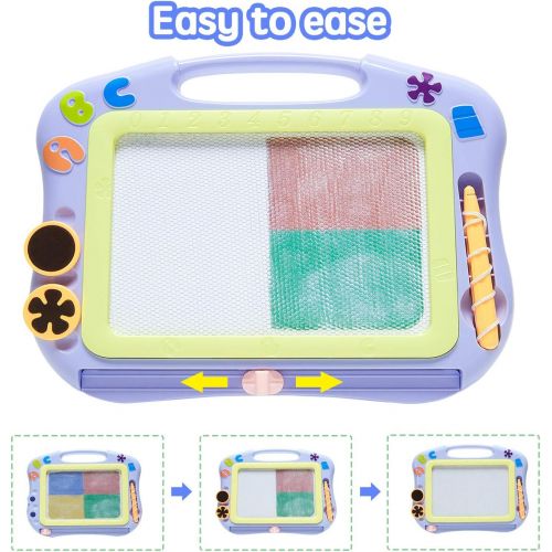  [아마존베스트]FONLLAM Magnetic Kids Drawing Board - Magna Drawing Doodle - Drawing Board for Toddlers Girls, Boys, Erasable Sketch Pad for Writing Painting