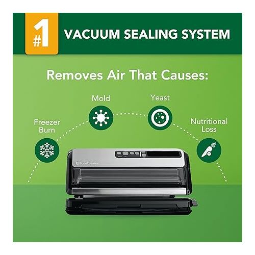  FoodSaver Vacuum Sealer Machine and Express Vacuum Seal Bag Maker with Sealer Bags and Roll and Hendheld Vacuum Sealer for Airtight Food Storage and Sous Vide, Black