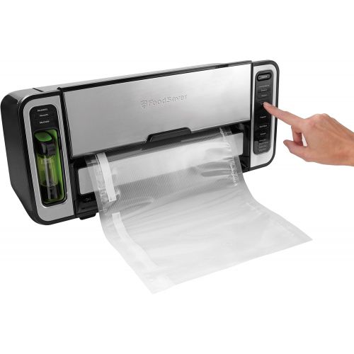  FoodSaver Vacuum Sealer Machine with Express Vacuum Seal Bag Maker with Sealer Bags and Roll and Handheld Vacuum Sealer for Airtight Food Storage and Sous Vide, Silver