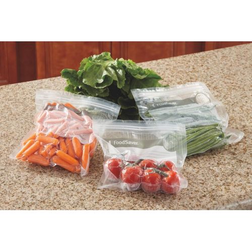  [아마존베스트]FoodSaver 1-Quart BPA-Free Multilayer Construction Vacuum Zipper Bags, 18 Count