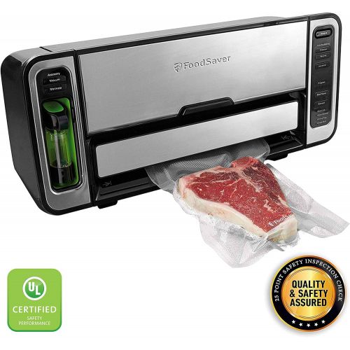  FoodSaver Vacuum Sealer FSFSSL5860-DTC Premium 2-In-1 Automatic Bag-Making Sealing System, Silver