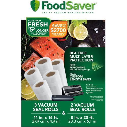  FoodSaver Vacuum Sealer FSFSSL5860-DTC Premium 2-In-1 Automatic Bag-Making Sealing System, Silver