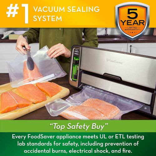  FoodSaver Vacuum Sealer FSFSSL5860-DTC Premium 2-In-1 Automatic Bag-Making Sealing System, Silver