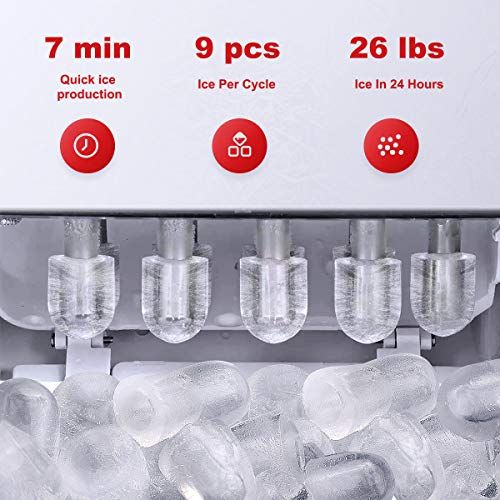  [아마존베스트]FOOING Ice Maker Cube Machine Ice Maker Ice Cube Machine Worktop Ready in 6 Minutes 2L Ice Cube Maker with