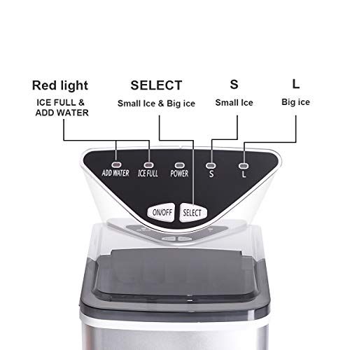  [아마존베스트]Fooing Ice Cube Maker, Processing Machine for Ice Ready in 6 Minutes, 2L, with Ice Scoop and Basket, LED Display for Home, Bar, Kitchen, Office