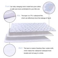 FOOK FISH Baby Diaper Changing Pad Liners(22x27.5 inches) Soft Bamboo Cotton Waterproof Changing Pad for Baby Underpads Mattress Pad Sheet Protector Portable Reusable Urine Pads for Travel G