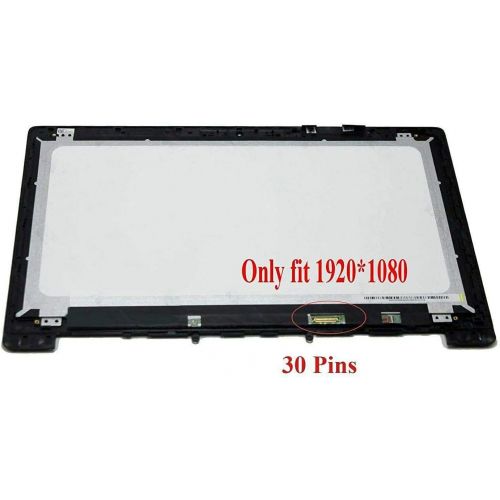  Replacement for Asus New 15.6 FHD LCD LED Touch Screen Digitizer Replacement Assembly with Bezel/Frame ZenBook Pro UX501 UX501J UX501JW UX501V UX501VW (1920X1080 Resolution)