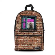 FOR U DESIGNS Cute Pet Dog Cat Student Back to School Canvas Backpack Bookbag