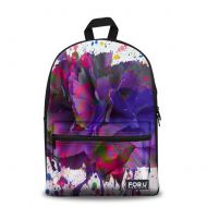 FOR U DESIGNS Purple Floral Drawing Print Creative Canvas Girl Daypack Book Bag Pack for Kids