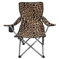 for U DESIGNS Brown Leopard Print Camp Chairs for Adults Lightweight Outdoor Camping Chair,Breathable Wear Resistant Camping Chairs Oversized Portable Outdoor Chair with Cup Holder