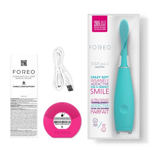  FOREO Issa Mini 2 Rechargeable Kids Electric Toothbrush Sensitive Set for Complete Oral Care