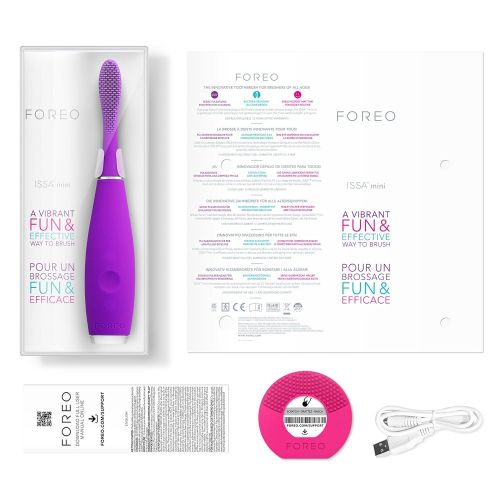  FOREO ISSA Mini Rechargeable Kids Electric Toothbrush for Complete Oral Care with Soft Silicone Bristles for...