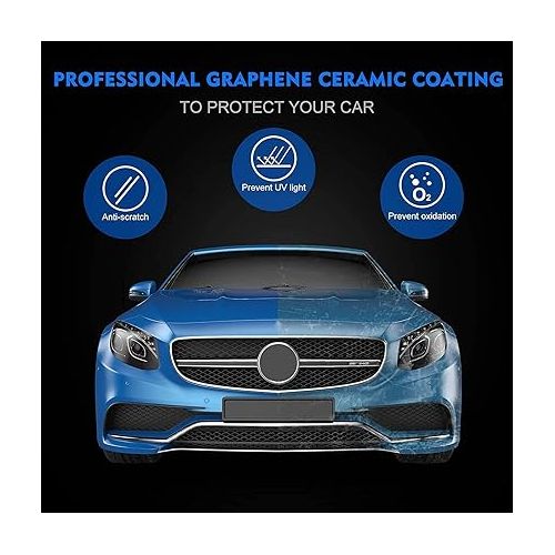  10H Ceramic Graphene Coating,Upgraded Graphene UV Technology High Gloss Anti-Scartch Easy to Use,Stronger Than Car Wax,Use for All Car,Boat,Truck,RV Motorcycle 60ML 7 Years Warranty