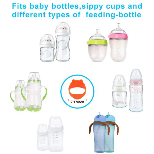  [아마존베스트]FORETOO Baby Bottle Labels for Daycare, Durable Writable Reusable Food -Grade Silicone 6 Pack Baby Bottle...