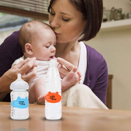  [아마존베스트]FORETOO Baby Bottle Labels for Daycare, Durable Writable Reusable Food -Grade Silicone 6 Pack Baby Bottle...