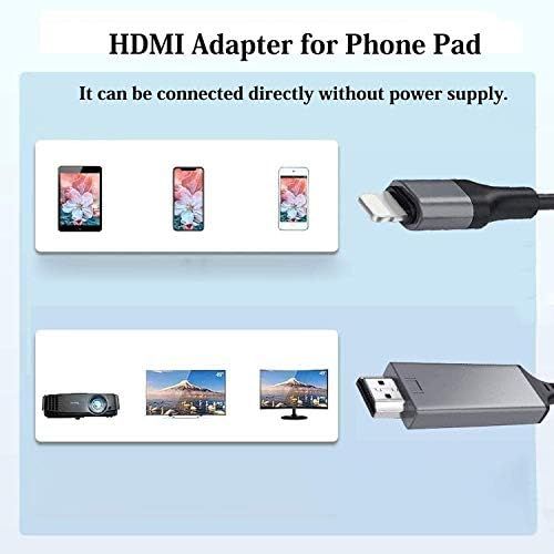  FORETOO [Apple MFi Certified]Lightning to HDMI Adapter for Phone to TV,Compatible with iPhone,iPad, Sync Screen Connector Directly Connect on HDTV/Monitor/Projector NO Need Power Supply （6