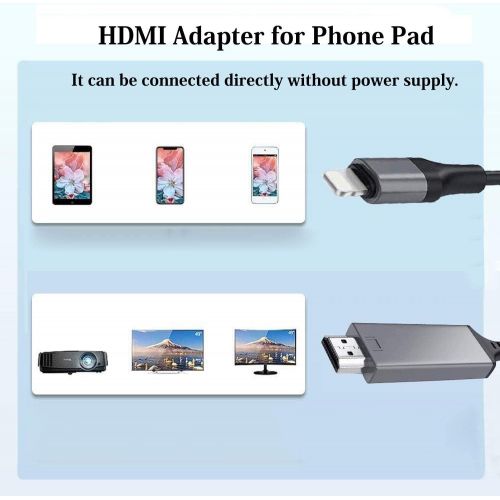  FORETOO [Apple MFi Certified]Lightning to HDMI Adapter for Phone to TV,Compatible with iPhone,iPad, Sync Screen Connector Directly Connect on HDTV/Monitor/Projector NO Need Power Supply （6